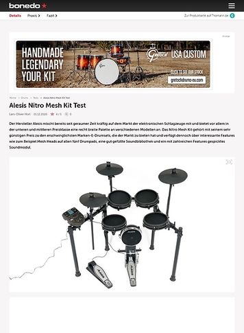 Bonedo.de Alesis Nitro Mesh Kit Bonedo.de Alesis Nitro Mesh Kit