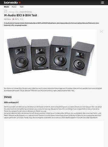 Bonedo.de M-Audio BX3 & BX4 Bonedo.de M-Audio BX3 & BX4
