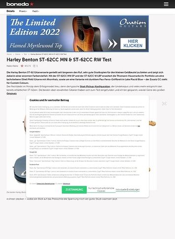 Bonedo.de Harley Benton ST-62CC MN & ST-62CC RW Bonedo.de Harley Benton ST-62CC MN & ST-62CC RW