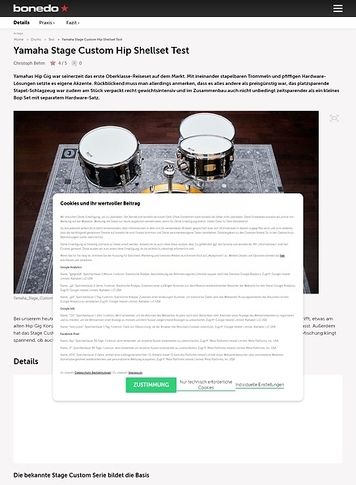 Bonedo.de Yamaha Stage Custom Hip Shellset Bonedo.de Yamaha Stage Custom Hip Shellset
