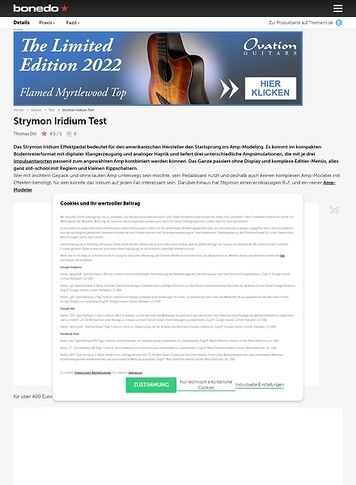 Bonedo.de Strymon Iridium Bonedo.de Strymon Iridium