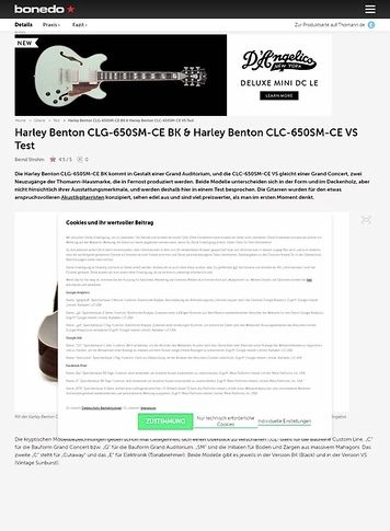Bonedo.de Harley Benton CLG-650SM-CE BK & Harley Benton CLC-650SM-CE VS Bonedo.de Harley Benton CLG-650SM-CE BK & Harley Benton CLC-650SM-CE VS