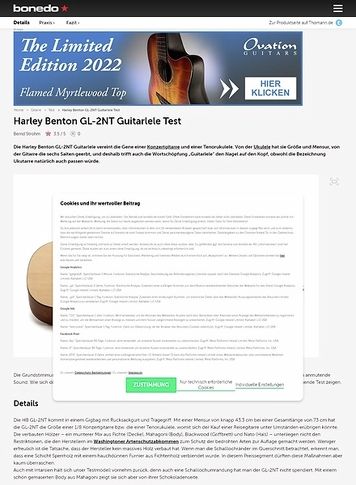 Bonedo.de Harley Benton GL-2NT Guitarlele Bonedo.de Harley Benton GL-2NT Guitarlele