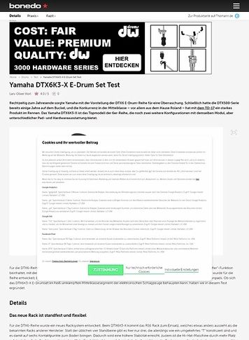 Bonedo.de Yamaha DTX6K3-X E-Drum Set Bonedo.de Yamaha DTX6K3-X E-Drum Set