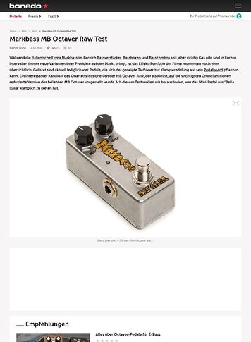 Bonedo.de Markbass MB Octaver Raw Bonedo.de Markbass MB Octaver Raw