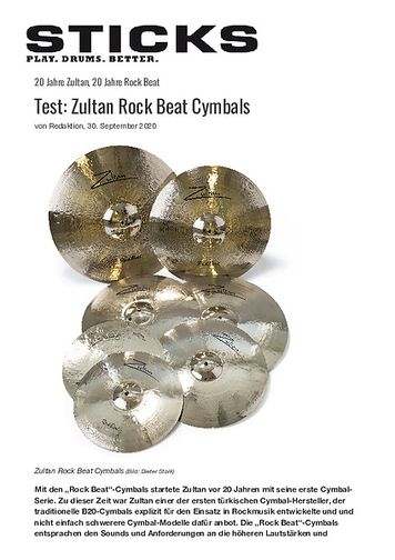 Sticks Zultan Rock Beat Cymbals Sticks Zultan Rock Beat Cymbals