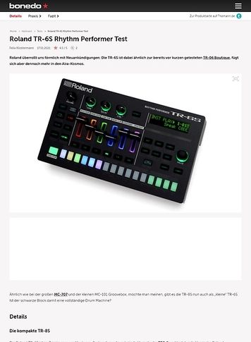 Bonedo.de Roland TR-6S Rhythm Performer Bonedo.de Roland TR-6S Rhythm Performer