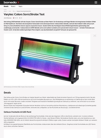 Bonedo.de Varytec Colors SonicStrobe Bonedo.de Varytec Colors SonicStrobe