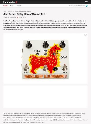 Bonedo.de Jam Pedals Delay Llama XTreme Bonedo.de Jam Pedals Delay Llama XTreme