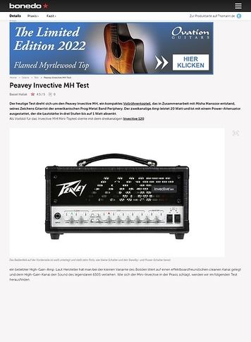 Bonedo.de Peavey Invective MH Bonedo.de Peavey Invective MH