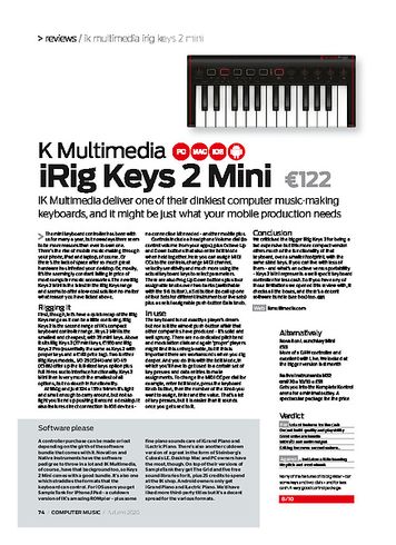 Computer Music K Multimedia iRig Keys 2 Mini Computer Music K Multimedia iRig Keys 2 Mini