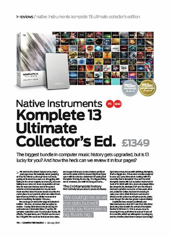 Computer Music Native Instruments Komplete 13 Ultimate Collectors Ed. Computer Music Native Instruments Komplete 13 Ultimate Collectors Ed.