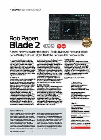 Computer Music Rob Papen Blade 2 Computer Music Rob Papen Blade 2