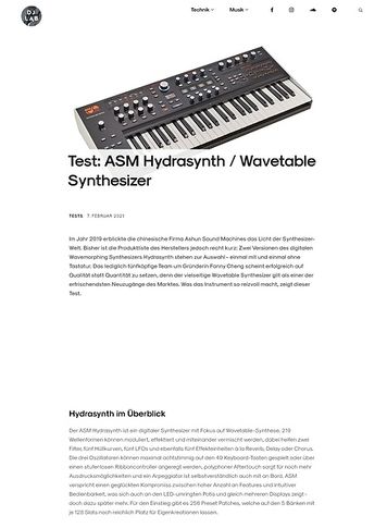 DJLAB ASM Hydrasynth / Wavetable Synthesizer DJLAB ASM Hydrasynth / Wavetable Synthesizer