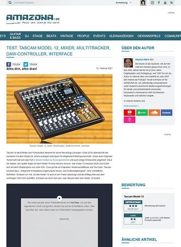 Amazona.de Tascam Model 12 Amazona.de Tascam Model 12