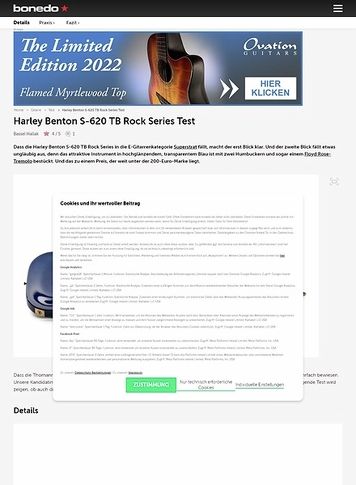 Bonedo.de Harley Benton S-620 TB Rock Series Bonedo.de Harley Benton S-620 TB Rock Series