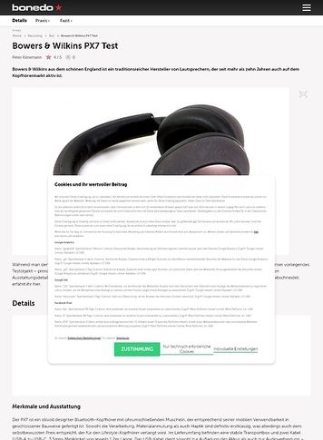 Bonedo.de Bowers & Wilkins PX7 Bonedo.de Bowers & Wilkins PX7