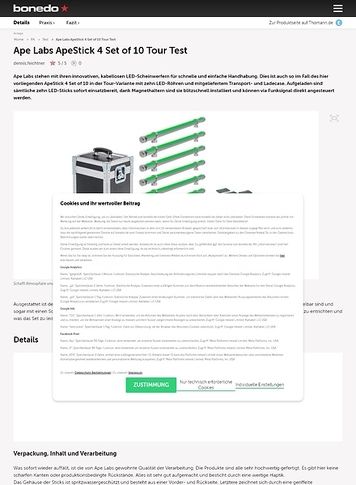 Bonedo.de Ape Labs ApeStick 4 Set of 10 Tour Bonedo.de Ape Labs ApeStick 4 Set of 10 Tour