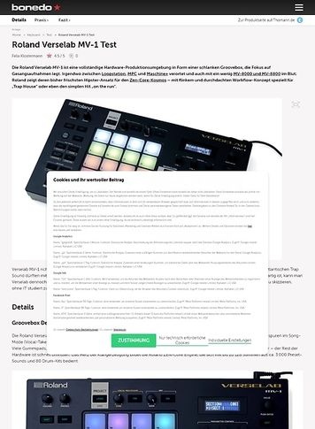 Bonedo.de Roland Verselab MV-1 Bonedo.de Roland Verselab MV-1
