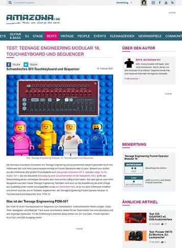 Amazona.de Teenage Engineering Modular 16 Amazona.de Teenage Engineering Modular 16