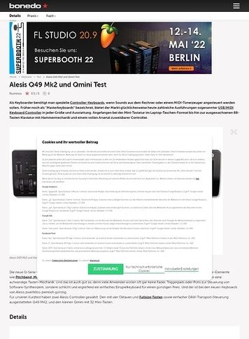 Bonedo.de Alesis Q49 Mk2 und Qmini Bonedo.de Alesis Q49 Mk2 und Qmini