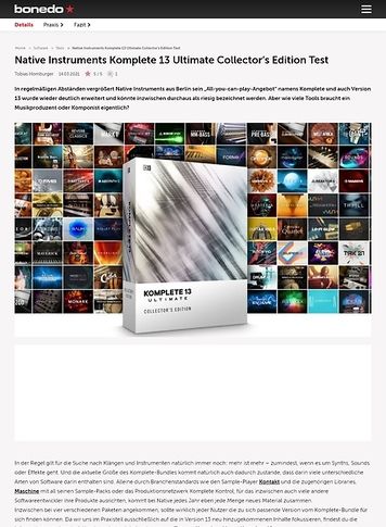 Bonedo.de Native Instruments Komplete 13 Ultimate Collector’s Edition Bonedo.de Native Instruments Komplete 13 Ultimate Collector’s Edition
