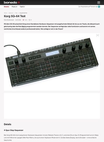 Bonedo.de Korg SQ-64 Bonedo.de Korg SQ-64
