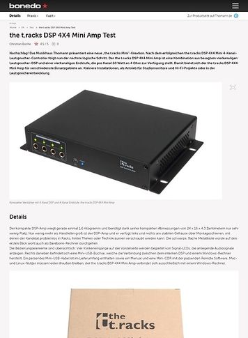 Bonedo.de the t.racks DSP 4X4 Mini Amp Bonedo.de the t.racks DSP 4X4 Mini Amp