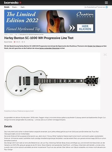 Bonedo.de Harley Benton SC-1000 WH Progressive Line Bonedo.de Harley Benton SC-1000 WH Progressive Line