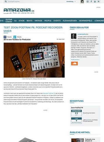 Amazona.de Zoom PodTrak P8 Amazona.de Zoom PodTrak P8