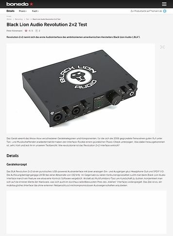 Bonedo.de Black Lion Audio Revolution 2x2 Bonedo.de Black Lion Audio Revolution 2x2