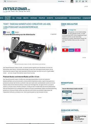 Amazona.de Tascam Ministudio Creator US-42B Amazona.de Tascam Ministudio Creator US-42B