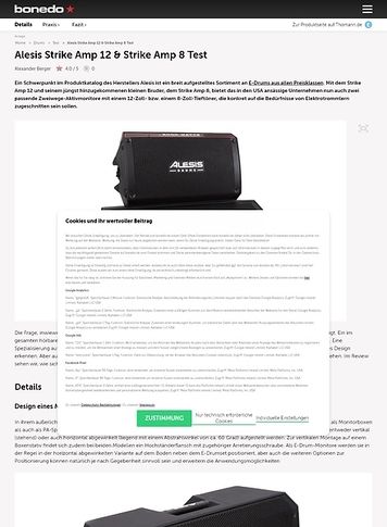 Bonedo.de Alesis Strike Amp 12 & Strike Amp 8 Bonedo.de Alesis Strike Amp 12 & Strike Amp 8