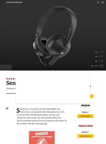 Kopfhoerer.de Sennheiser HD 250BT Kopfhoerer.de Sennheiser HD 250BT