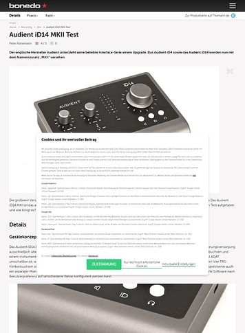 Bonedo.de Audient iD14 MKII Bonedo.de Audient iD14 MKII