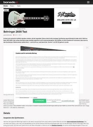 Bonedo.de Behringer 2600 Bonedo.de Behringer 2600