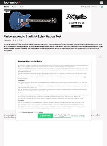 Bonedo.de Universal Audio Starlight Echo Station Bonedo.de Universal Audio Starlight Echo Station