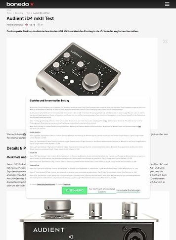 Bonedo.de Audient iD4 mkII Bonedo.de Audient iD4 mkII