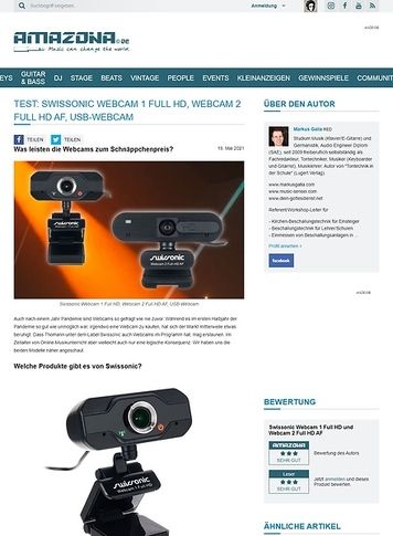 Amazona.de Swissonic Webcam 1 Full HD, Webcam 2 Full HD AF Amazona.de Swissonic Webcam 1 Full HD, Webcam 2 Full HD AF