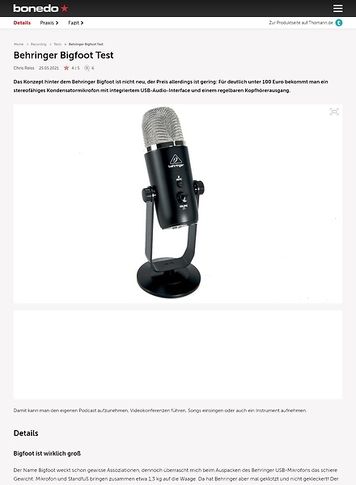 Bonedo.de Behringer Bigfoot Bonedo.de Behringer Bigfoot