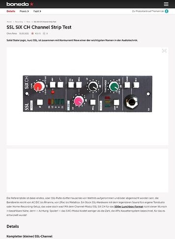 Bonedo.de SSL SiX CH Channel Strip Bonedo.de SSL SiX CH Channel Strip