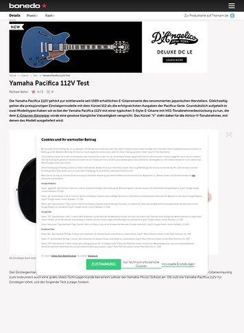 Bonedo.de Yamaha Pacifica 112V Bonedo.de Yamaha Pacifica 112V