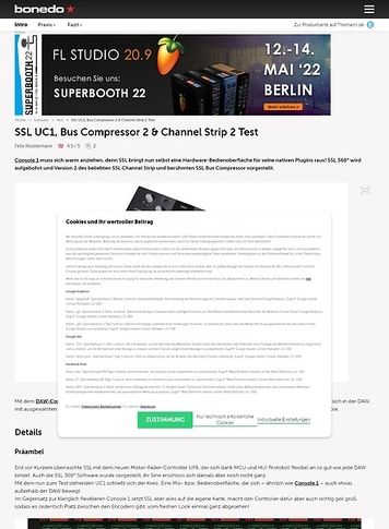 Bonedo.de SSL UC1, Bus Compressor 2 & Channel Strip 2 Bonedo.de SSL UC1, Bus Compressor 2 & Channel Strip 2