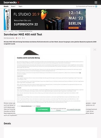 Bonedo.de Sennheiser MKE 400 mkII Bonedo.de Sennheiser MKE 400 mkII