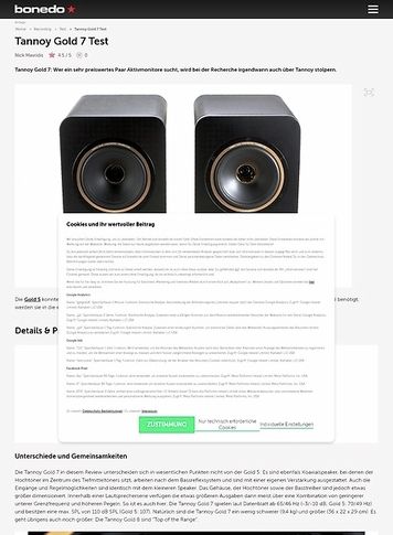 Bonedo.de Tannoy Gold 7 Bonedo.de Tannoy Gold 7