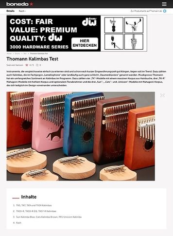Bonedo.de Thomann Kalimbas Bonedo.de Thomann Kalimbas