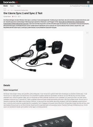 Bonedo.de the t.bone Sync 1 und Sync 2 Bonedo.de the t.bone Sync 1 und Sync 2