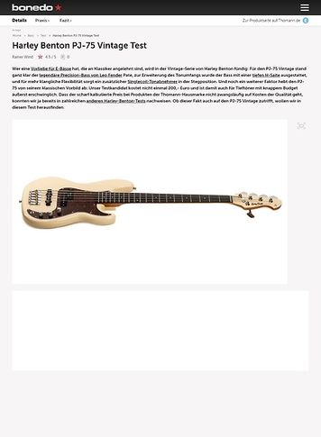 Bonedo.de Harley Benton PJ-75 Vintage Bonedo.de Harley Benton PJ-75 Vintage