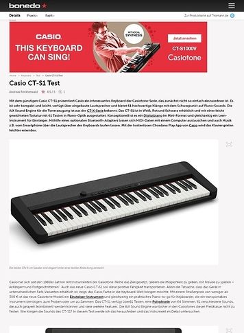Bonedo.de Casio CT-S1 Bonedo.de Casio CT-S1