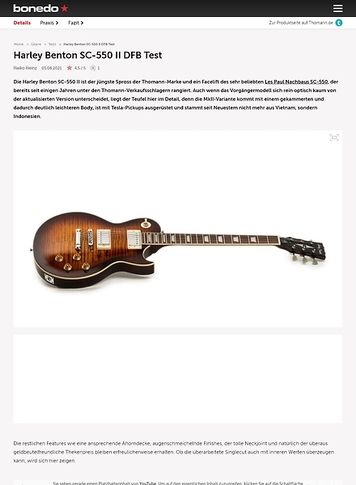 Bonedo.de Harley Benton SC-550 II DFB Bonedo.de Harley Benton SC-550 II DFB